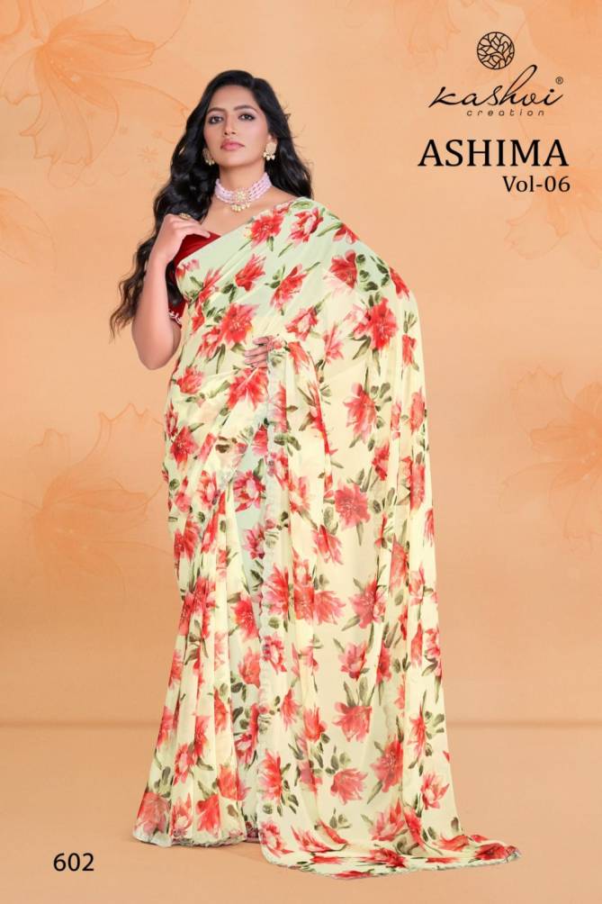 Ashima Vol 6 By Kashvi Georgette Daily Wear Sarees Wholesale Online
